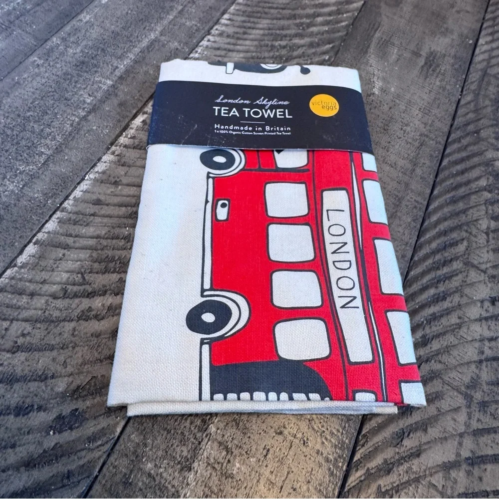 Victoria Eggs London Skyline Big Smoke‎ Tea Towel Cotton Red Bus New